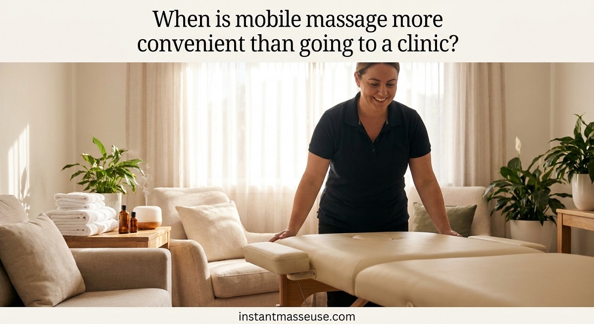 When is mobile massage more convenient than going to a clinic?